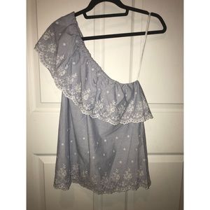 NWT MICHAEL Michael Kors eyelet one shoulder top